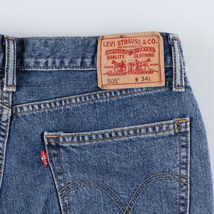 Levi's 505 Straight Fit Denim Shorts, Men's Size W34 (approx.) cotton blue type Vintage Second Hand