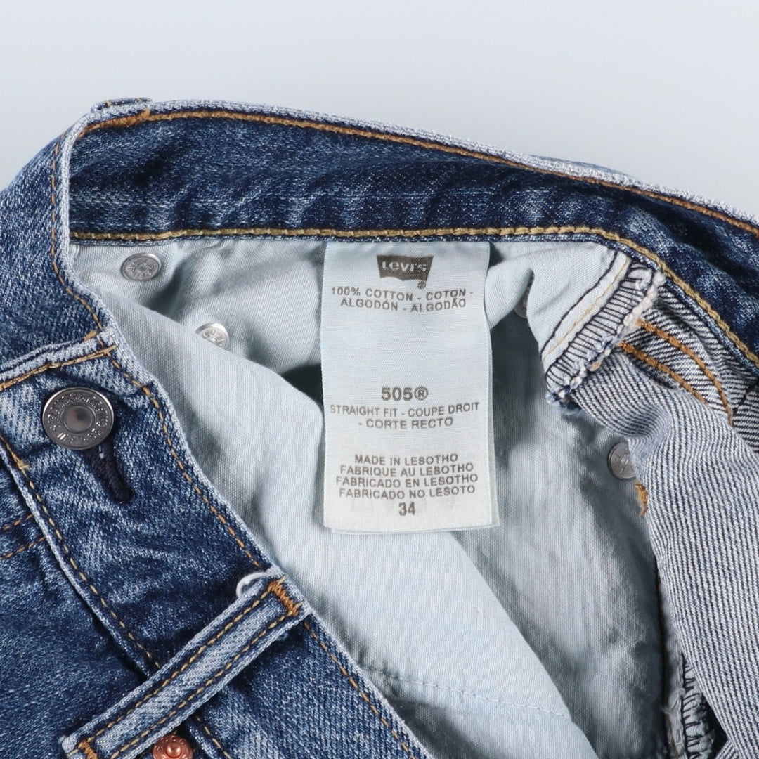 Levi's 505 Straight Fit Denim Shorts, Men's Size W34 (approx.) cotton blue type Vintage Second Hand