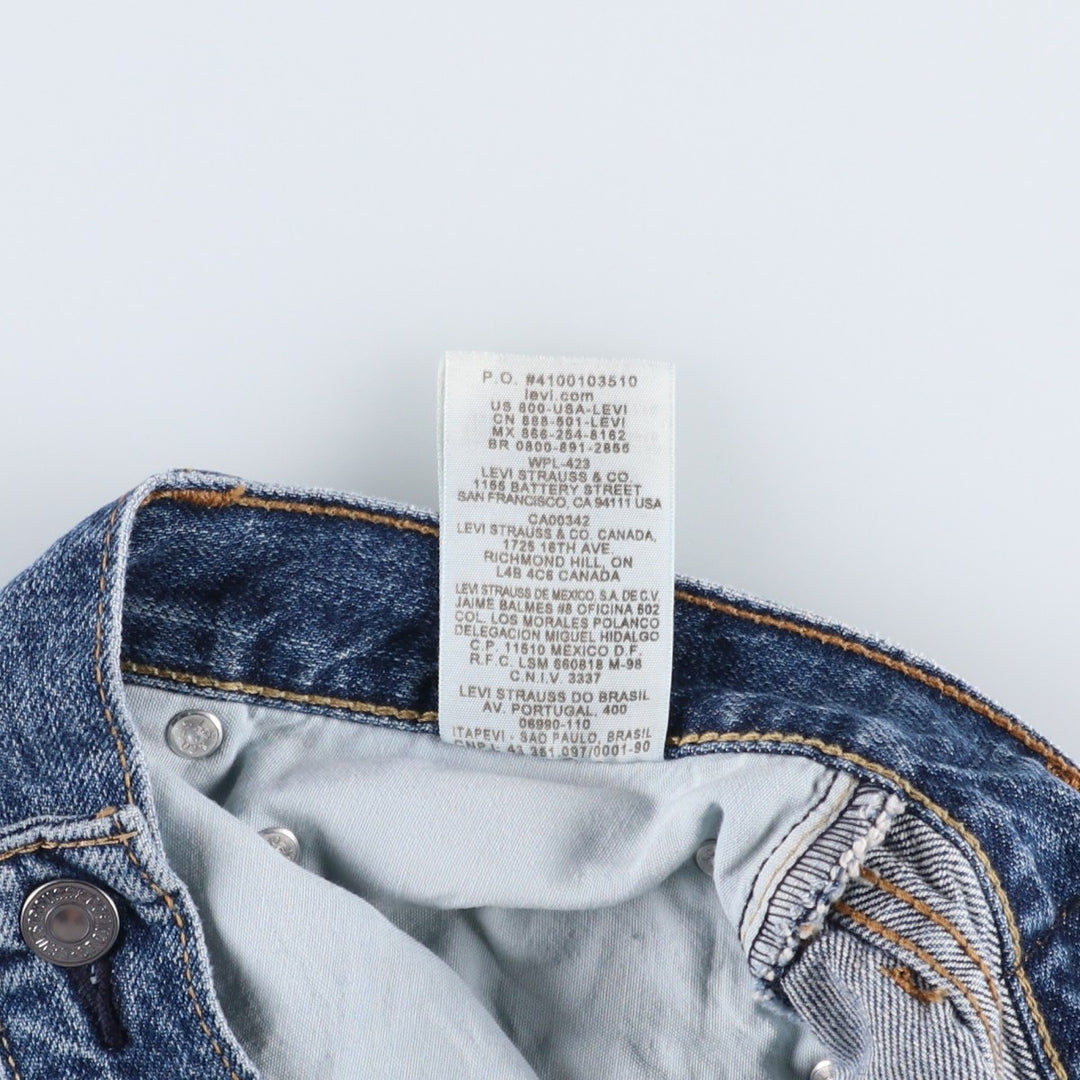 Levi's 505 Straight Fit Denim Shorts, Men's Size W34 (approx.) cotton blue type Vintage Second Hand