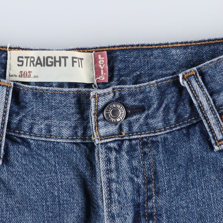 Levi's 505 Straight Fit Denim Shorts, Men's Size W34 (approx.) cotton blue type Vintage Second Hand