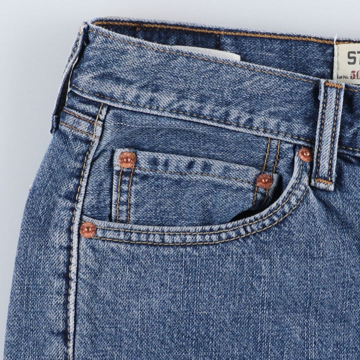Levi's 505 Straight Fit Denim Shorts, Men's Size W34 (approx.) cotton blue type Vintage Second Hand