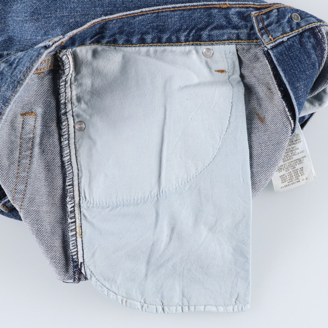 Levi's 505 Straight Fit Denim Shorts, Men's Size W34 (approx.) cotton blue type Vintage Second Hand