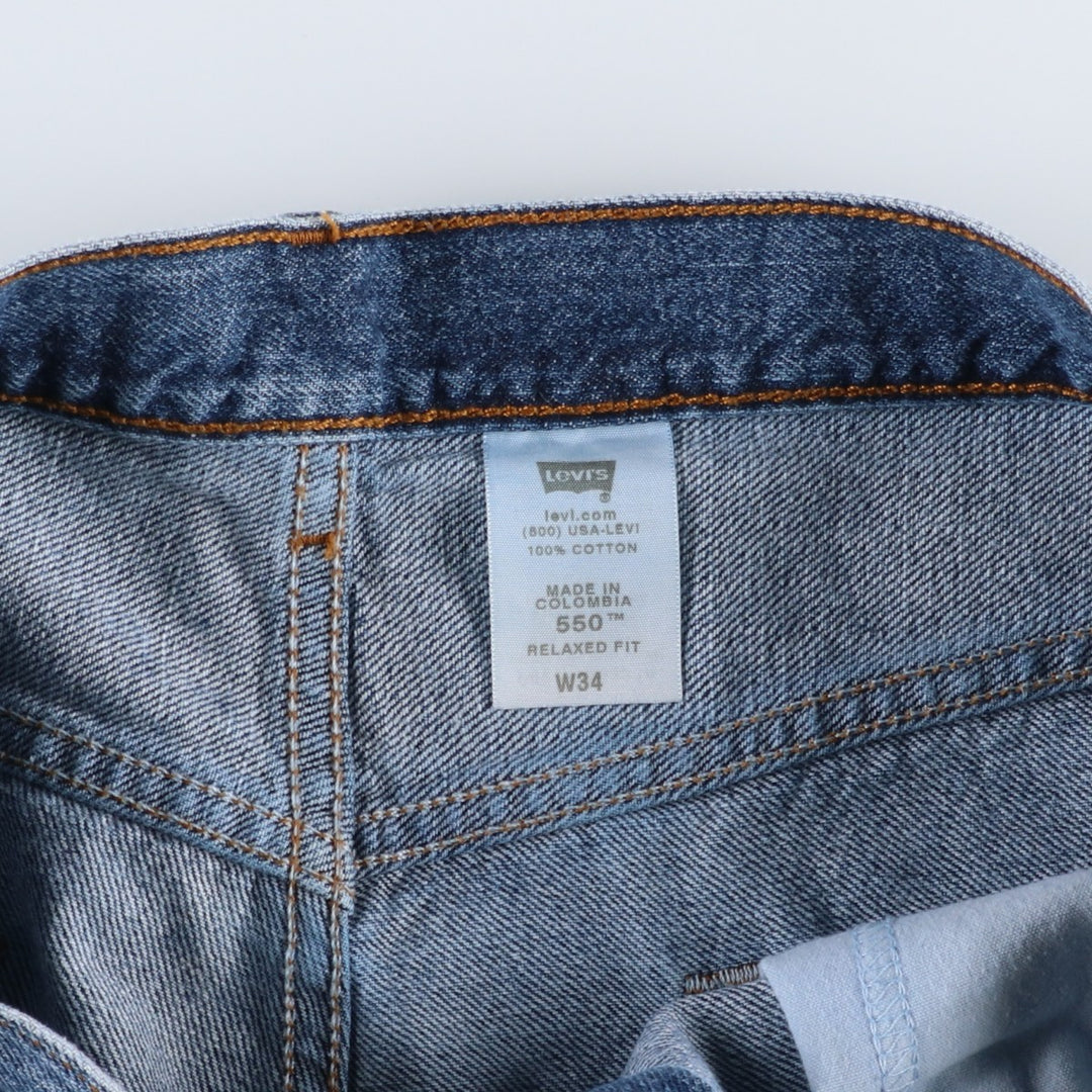 00'S Levi's 550 Relaxed Fit Denim Shorts, Half Pants, Jorts, Men's, W36 cotton blue type Vintage Second Hand