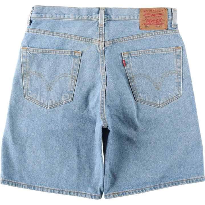 00'S Levi's 550 Relaxed Fit Denim Shorts for Men, Size W34 cotton Blue type light blue Vintage Second Hand