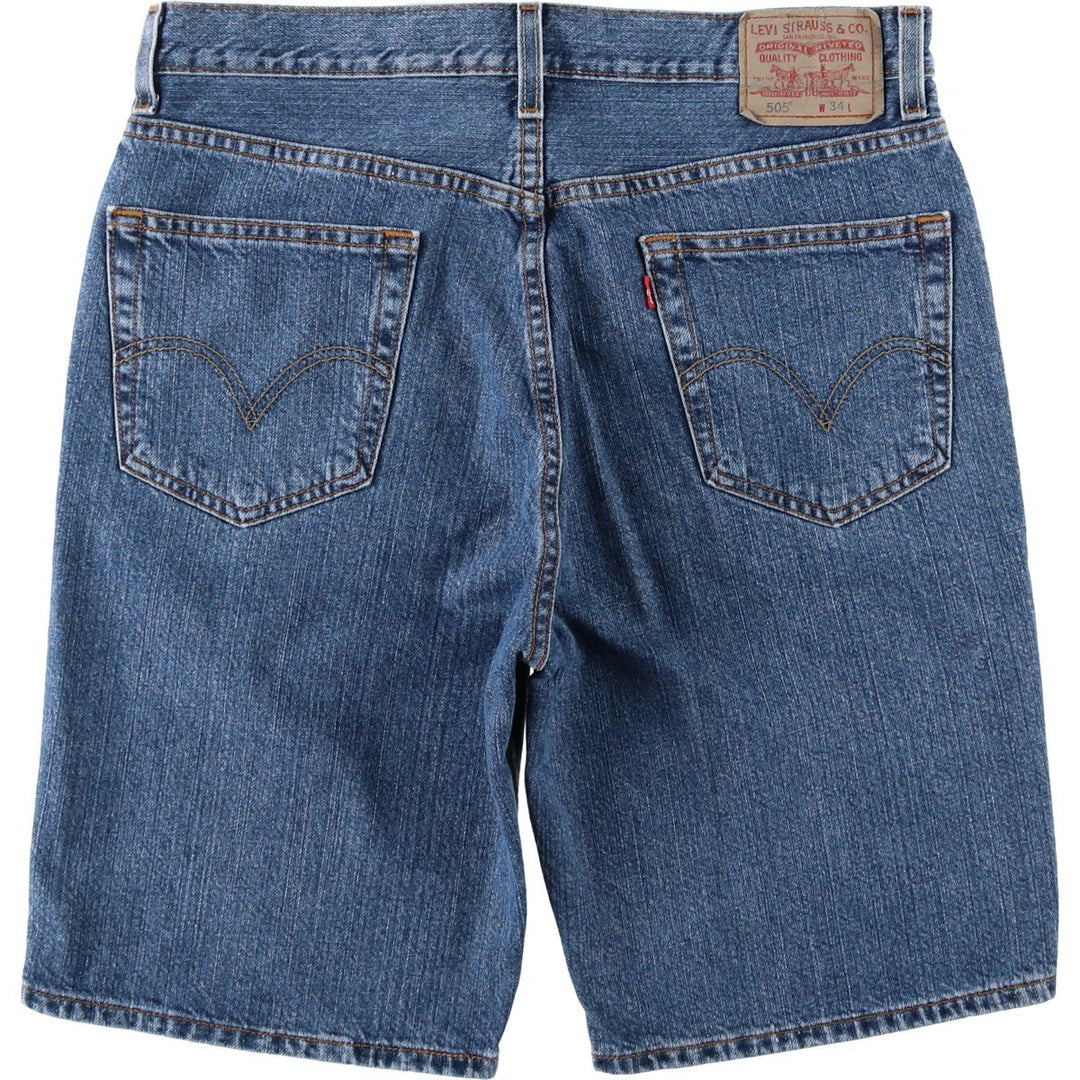 00'S Levi's 505 REGULAR FIT denim shorts, men's size w34 cotton blue type Vintage Second Hand