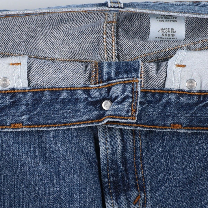 00'S Levi's 505 REGULAR FIT denim shorts, men's size w34 cotton blue type Vintage Second Hand