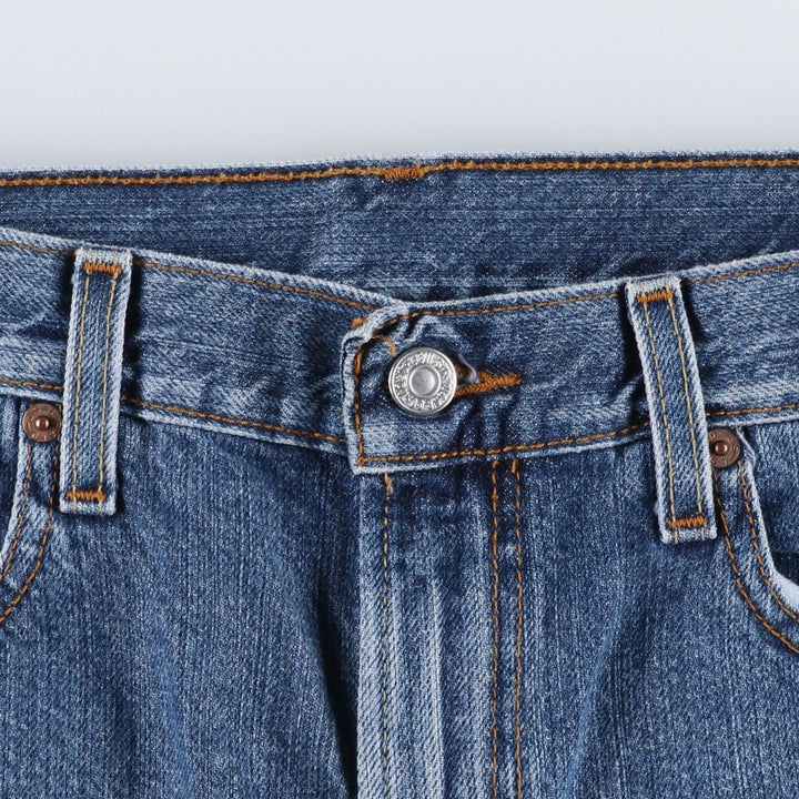 00'S Levi's 505 REGULAR FIT denim shorts, men's size w34 cotton blue type Vintage Second Hand