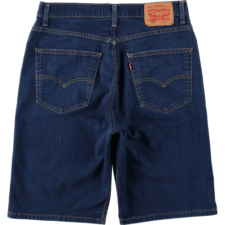 Levi's 569 denim shorts, half pants, jorts, men's size W34 cotton navy blue type Vintage Second Hand