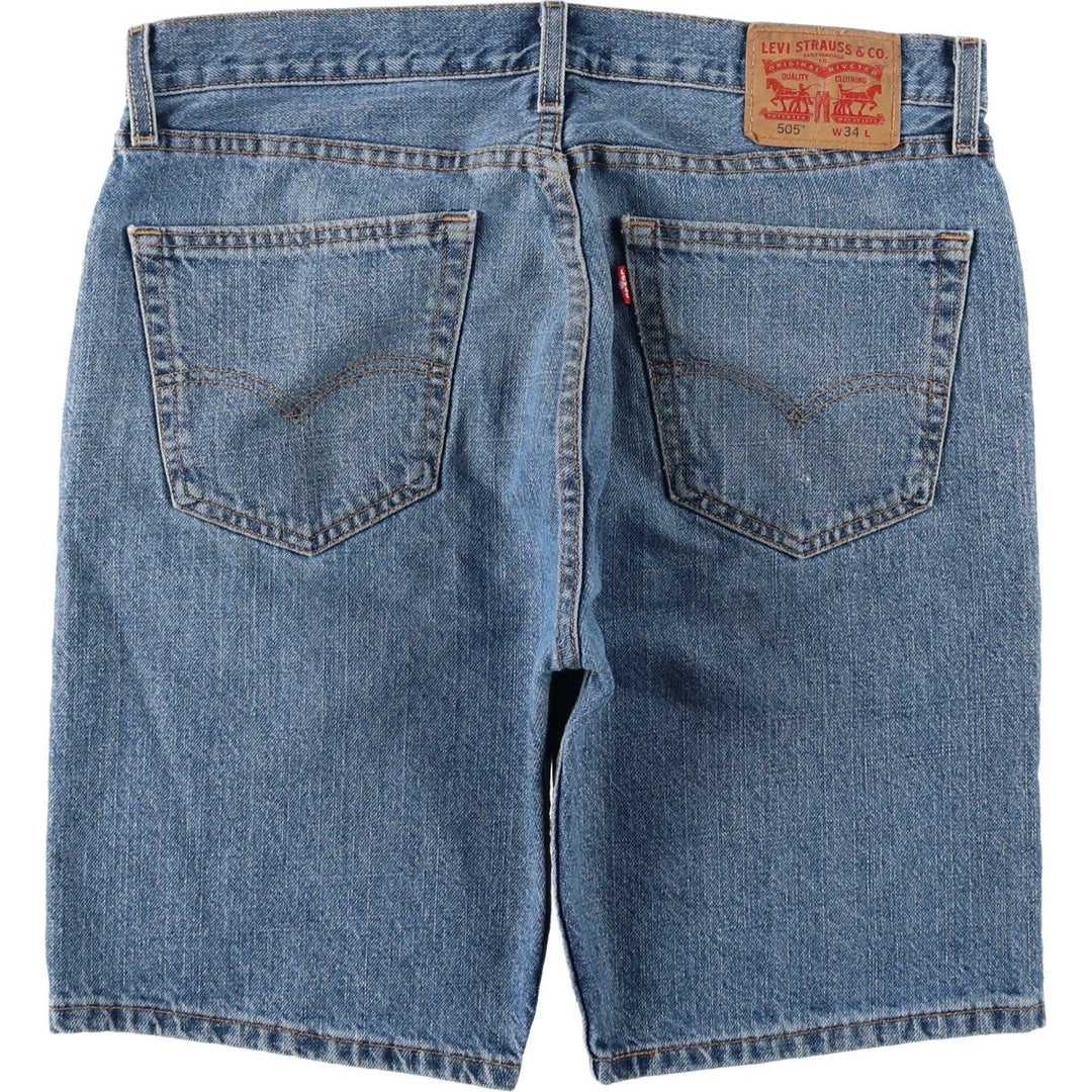 Levi's 505 denim shorts, short pants for men, size W36 cotton blue type Vintage Second Hand