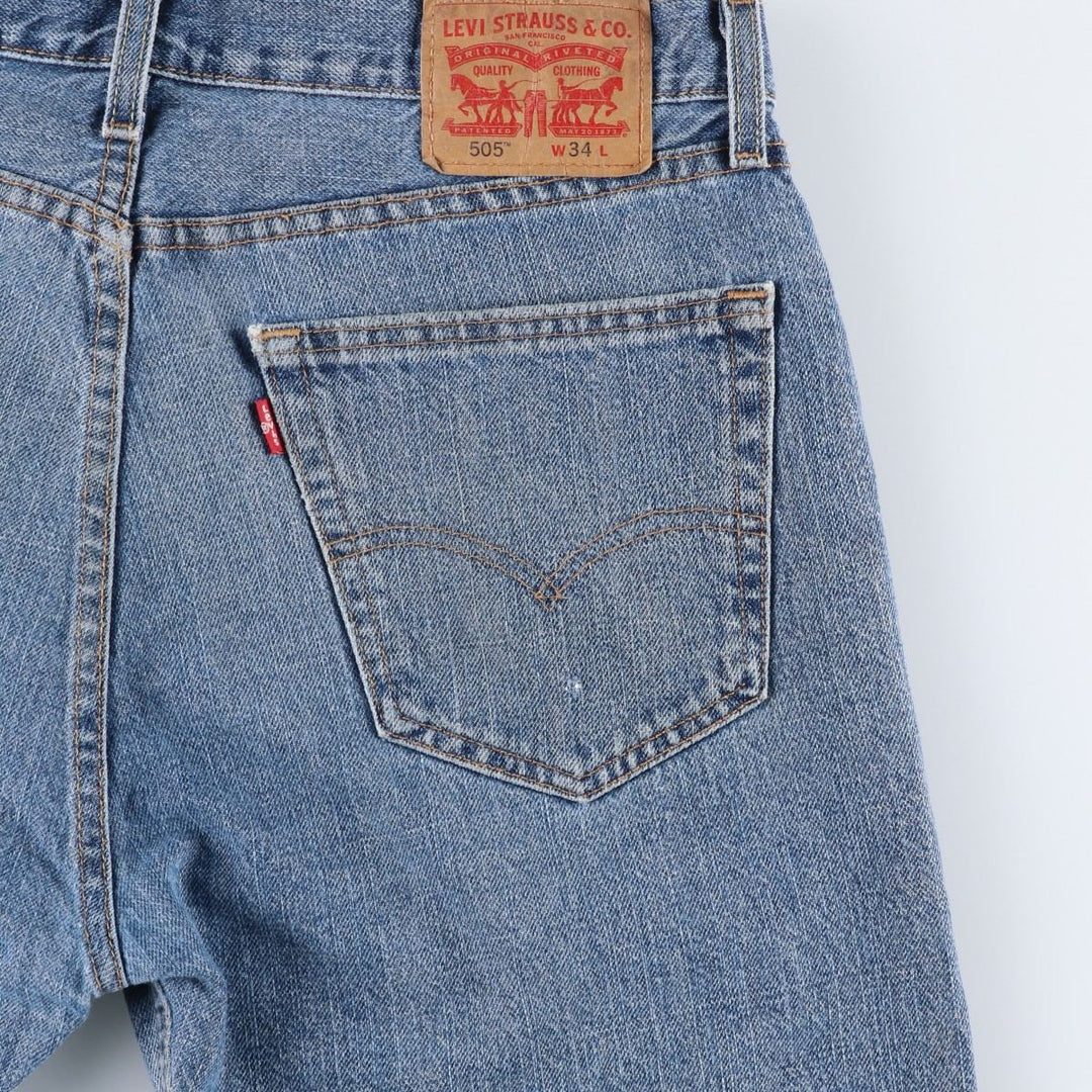 Levi's 505 denim shorts, short pants for men, size W36 cotton blue type Vintage Second Hand