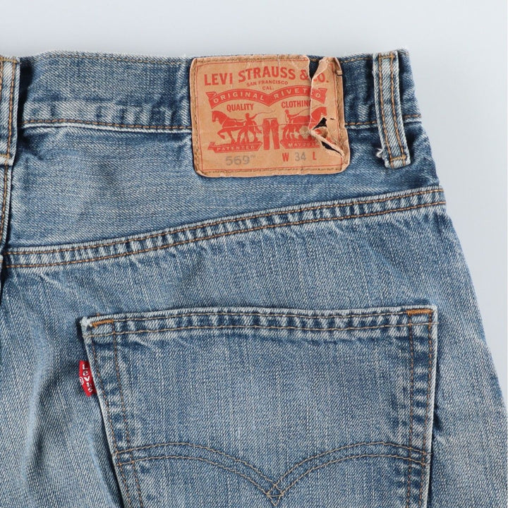 Levi's 569 Denim Shorts, Half Pants, Men's Jorts, Size W35 cotton blue type Vintage Second Hand