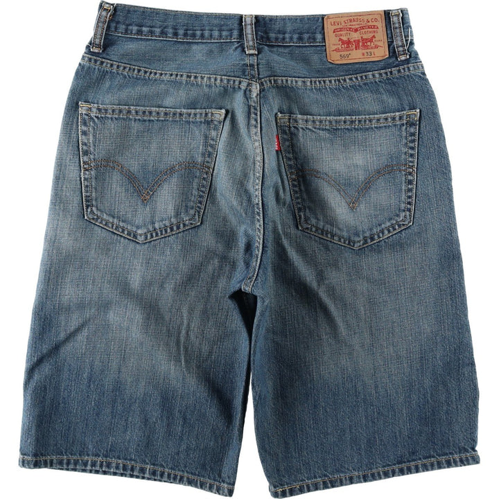Levi's 569 LOOSE STRAIGHT denim shorts, half pants, jorts, men's w34 equivalent cotton blue type Vintage Second Hand