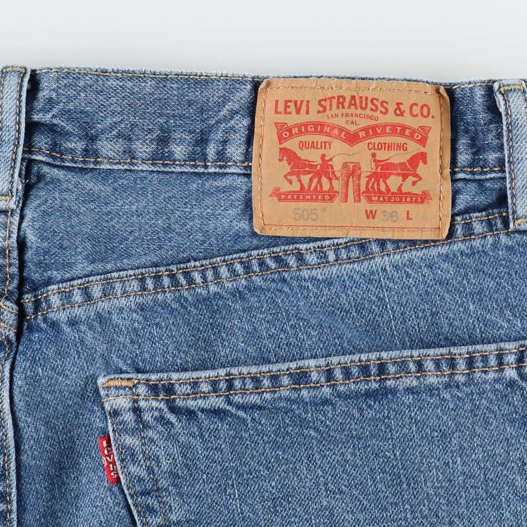 Levi's 505 denim shorts, short pants for men, size W36 cotton blue type Vintage Second Hand