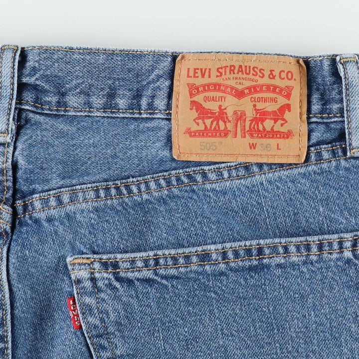 Levi's 505 denim shorts, short pants for men, size W36 cotton blue type Vintage Second Hand