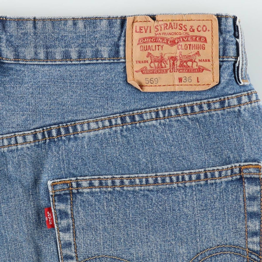 Levi's 569 Loose Straight Fit Denim Shorts (Men's W37 equivalent) cotton blue type Vintage Second Hand