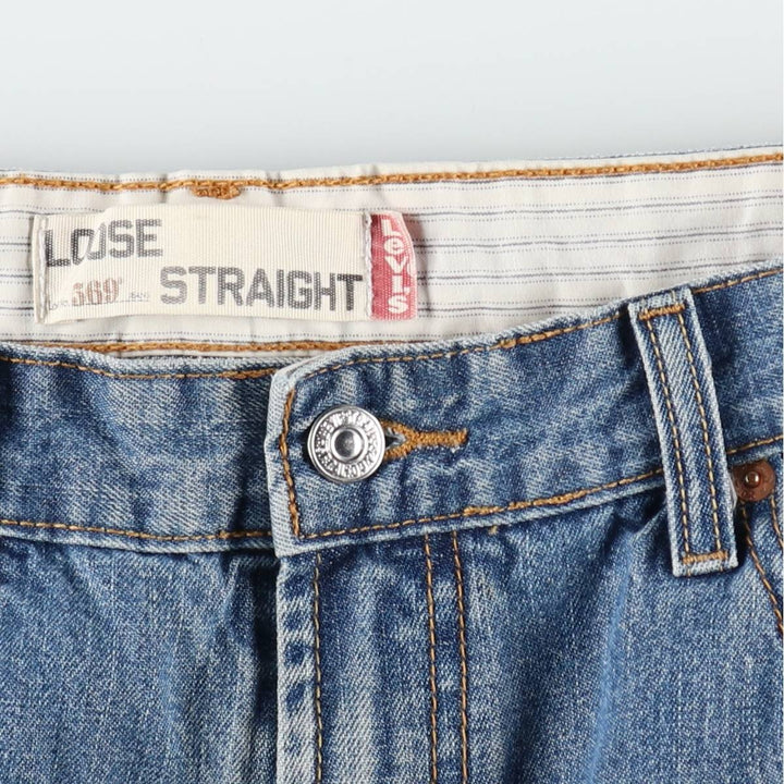 Levi's 569 Loose Straight Fit Denim Shorts (Men's W37 equivalent) cotton blue type Vintage Second Hand
