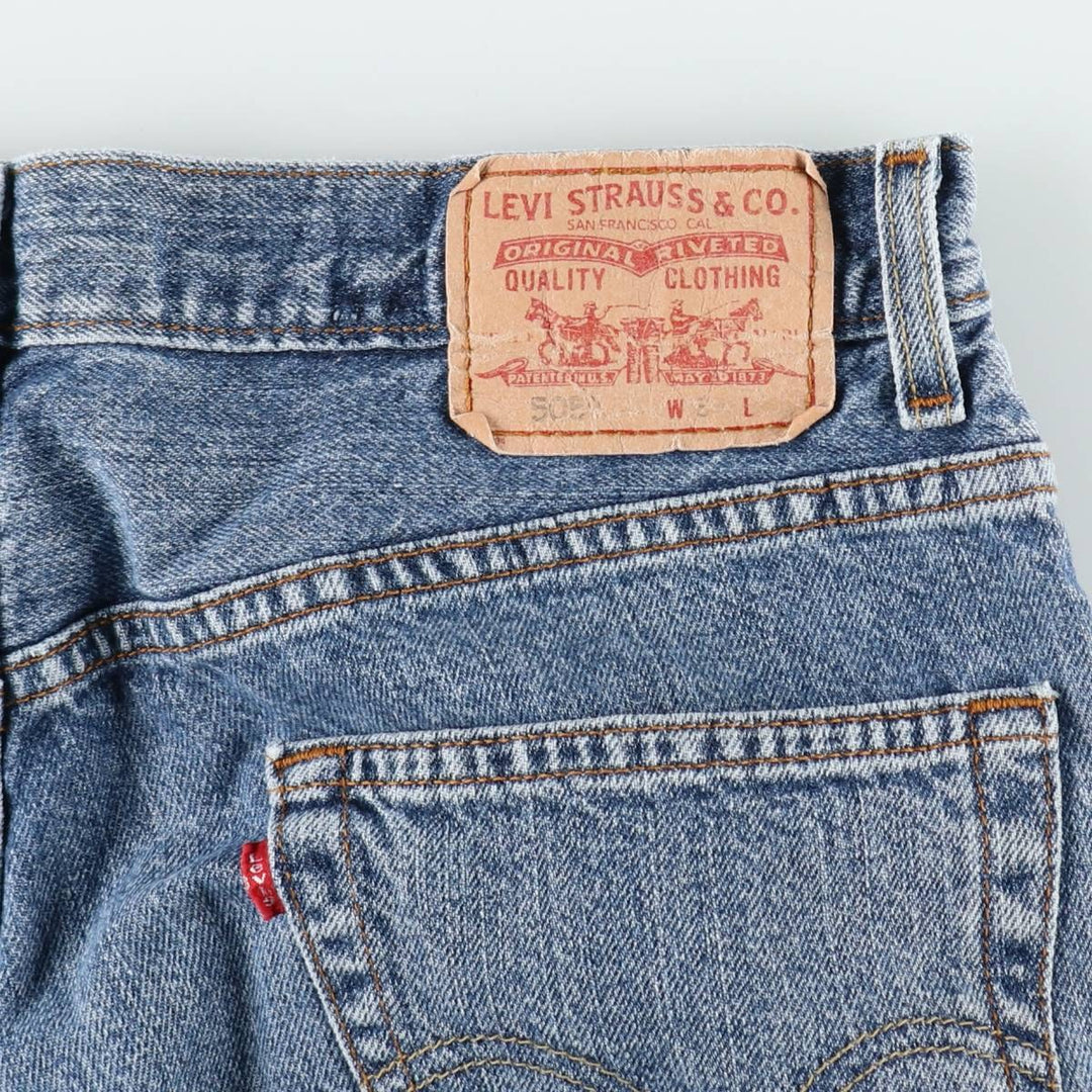 Levi's 505 REGULAR FIT denim shorts, short pants, men's size w34 cotton blue type Vintage Second Hand