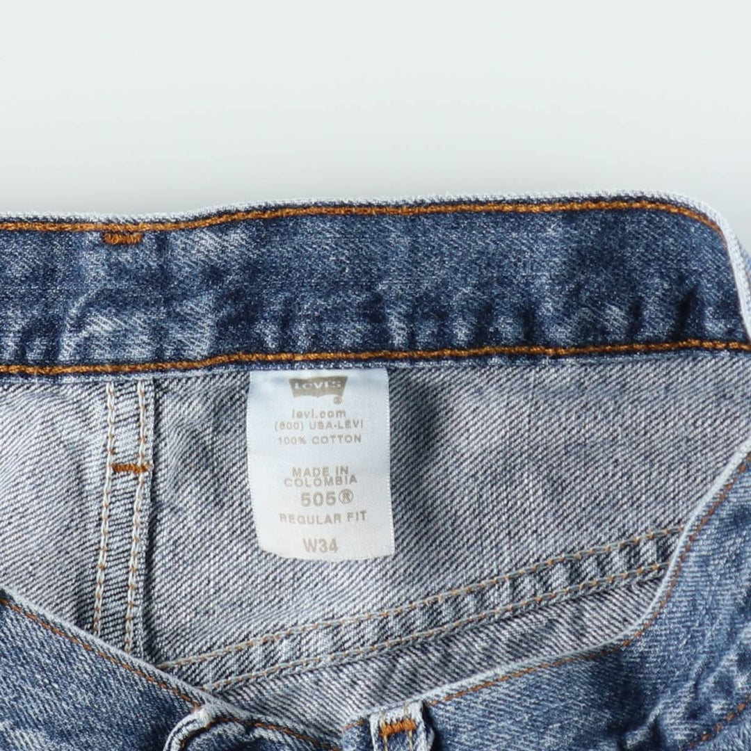 Levi's 505 REGULAR FIT denim shorts, short pants, men's size w34 cotton blue type Vintage Second Hand