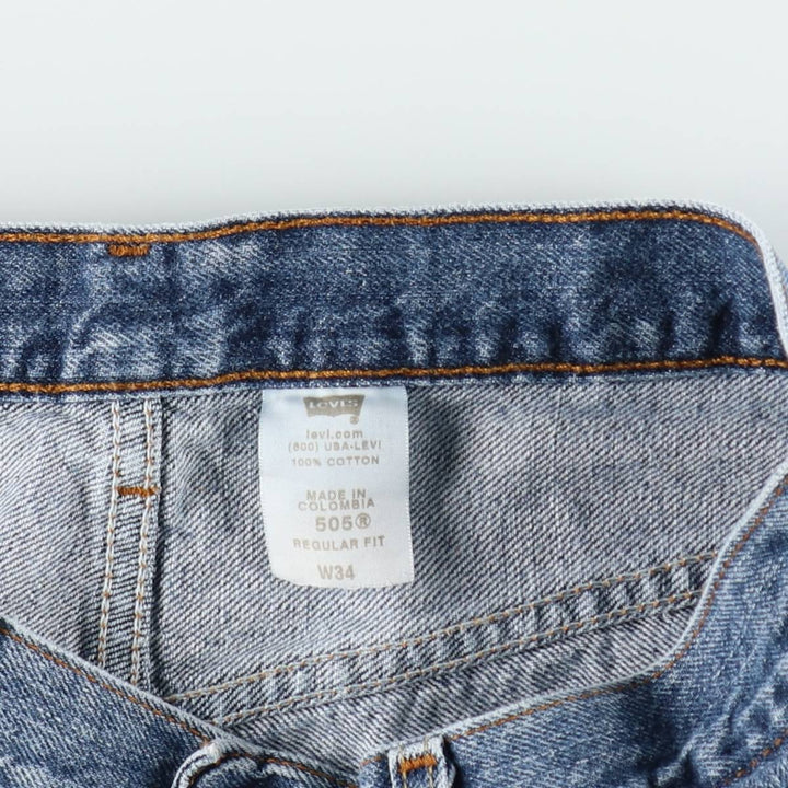 Levi's 505 REGULAR FIT denim shorts, short pants, men's size w34 cotton blue type Vintage Second Hand