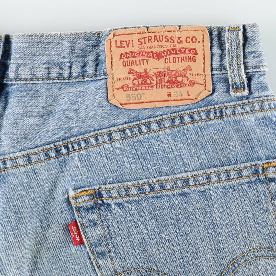 Levi's 550 Relaxed Fit Denim Shorts, Men's, W35 equivalent cotton Blue type light blue Vintage Second Hand