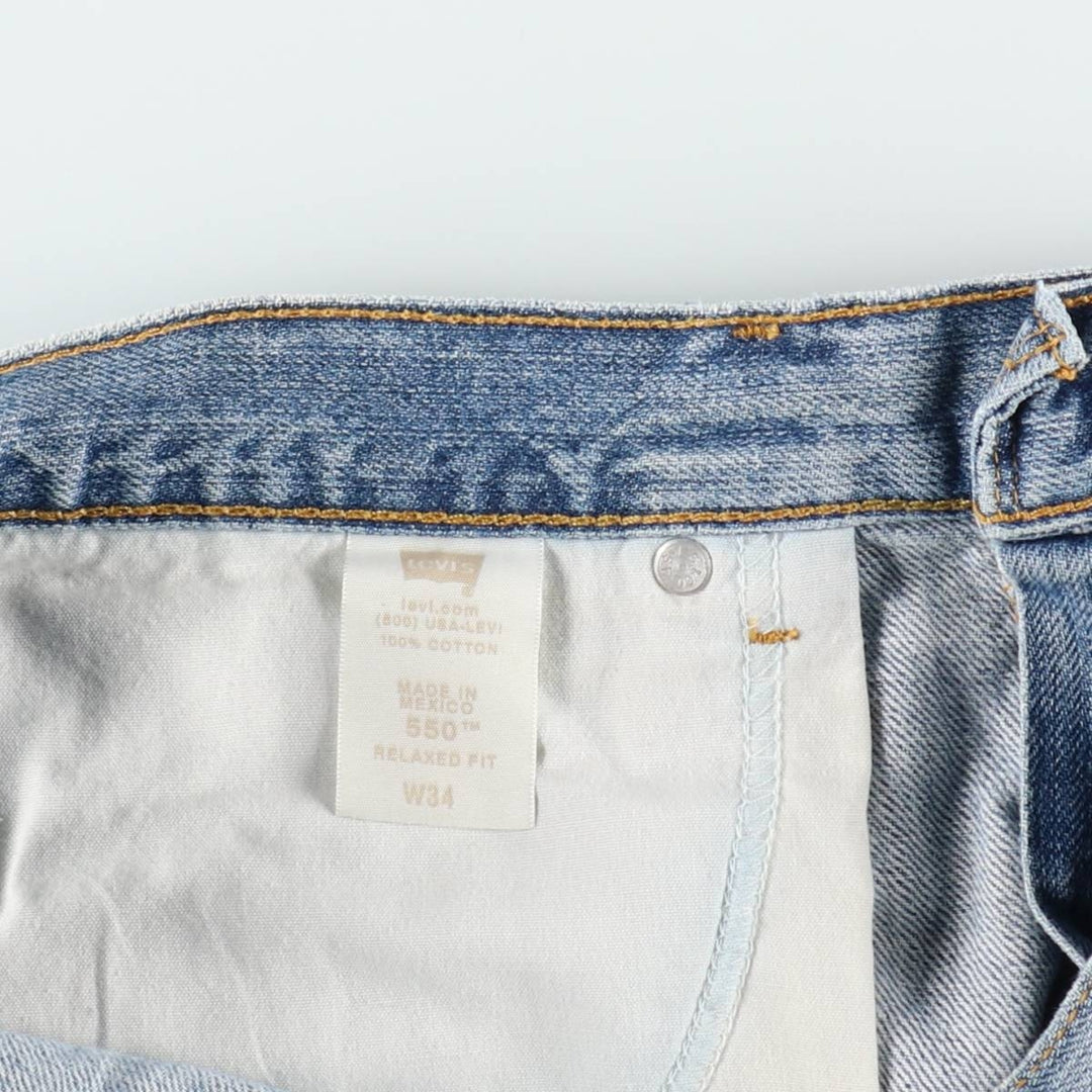 Levi's 550 Relaxed Fit Denim Shorts, Men's, W35 equivalent cotton Blue type light blue Vintage Second Hand
