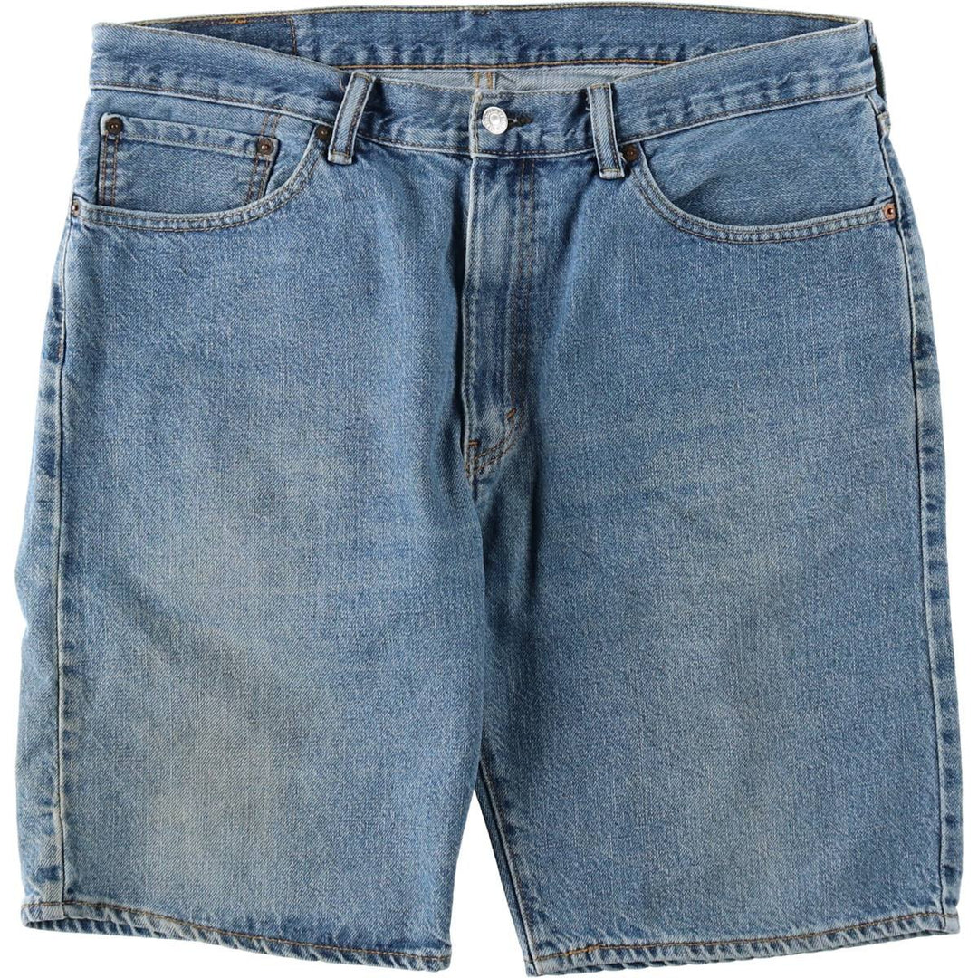 Levi's 505 denim shorts, men's size W37 (approx.) unclear blue type Vintage Second Hand
