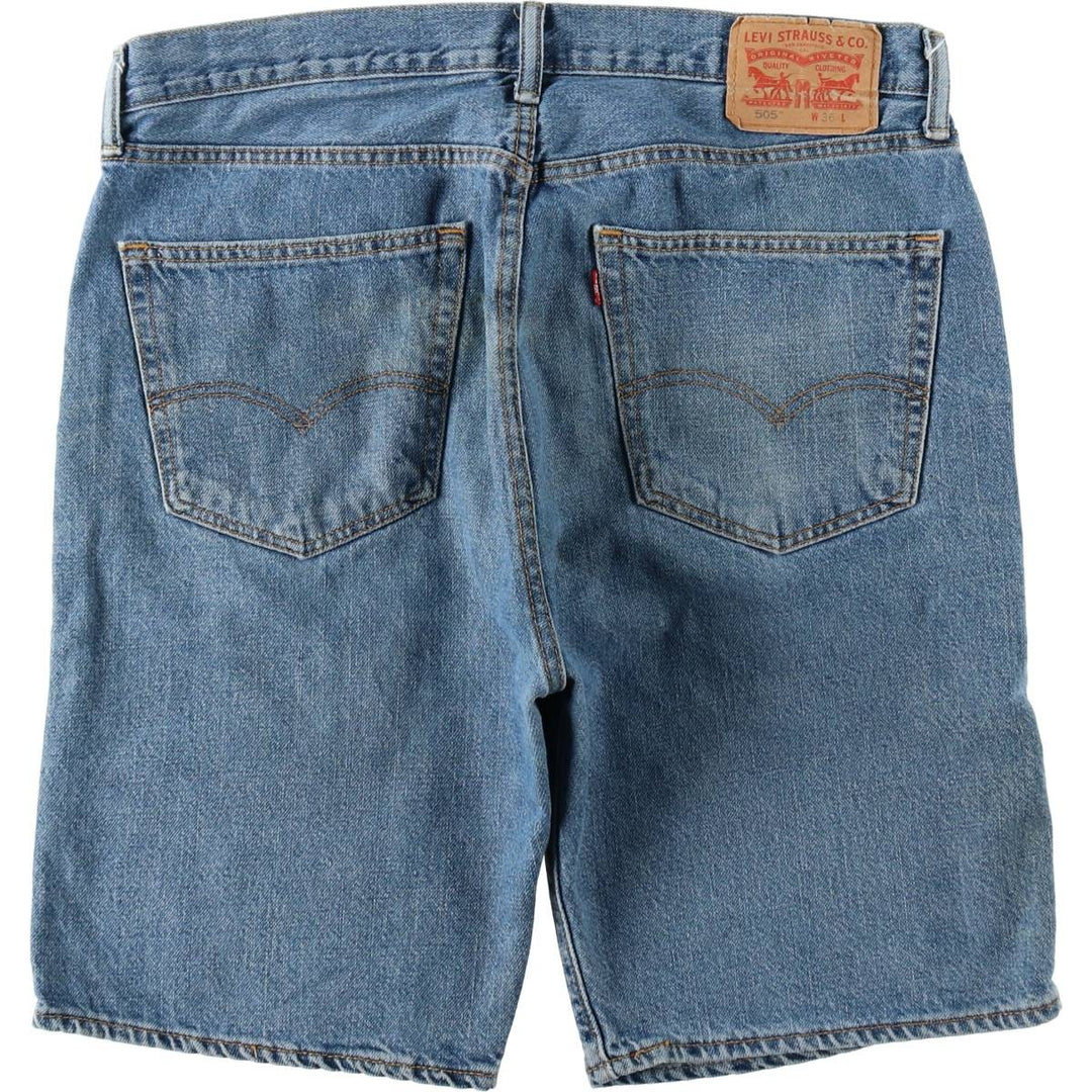 Levi's 505 denim shorts, men's size W37 (approx.) unclear blue type Vintage Second Hand
