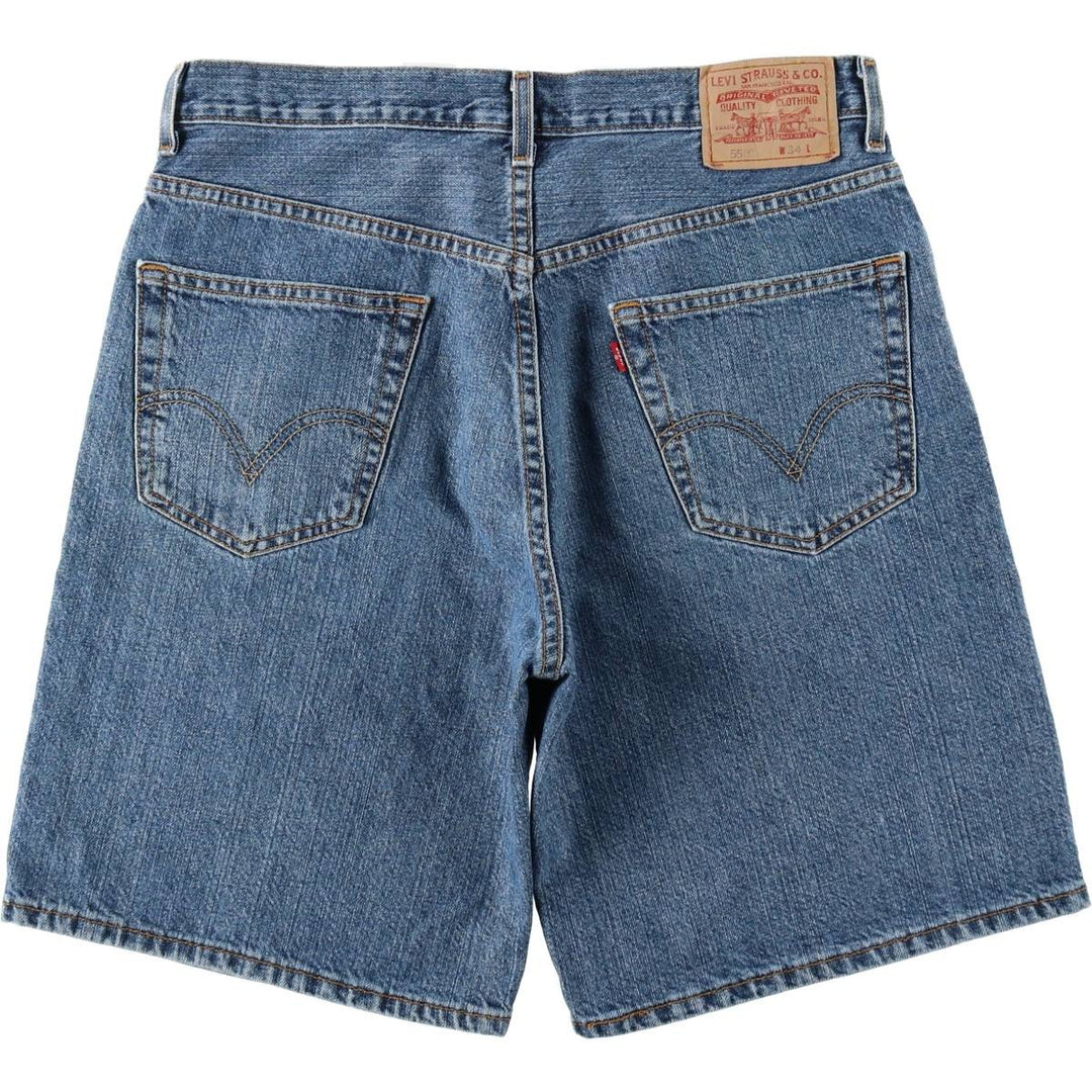 00'S Levi's 550 Relaxed Fit Denim Shorts for Men, Size W34 cotton blue type Vintage Second Hand