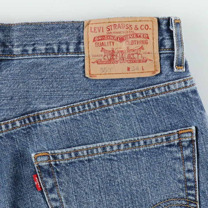 00'S Levi's 550 Relaxed Fit Denim Shorts for Men, Size W34 cotton blue type Vintage Second Hand
