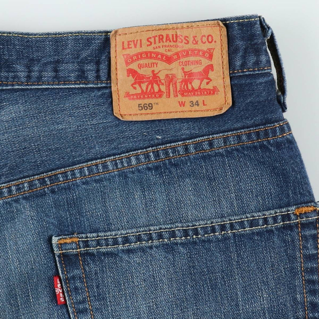 Levi's 569 denim shorts, half pants, jorts, men's size w36 cotton blue type Vintage Second Hand