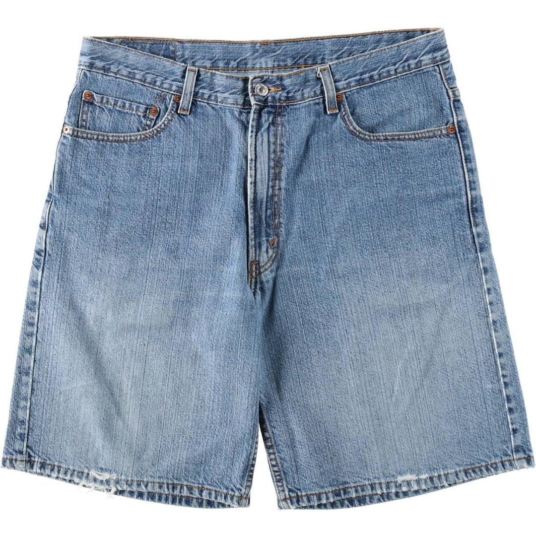 00'S Levi's 550 Relaxed Fit Denim Shorts for Men, Size W36 cotton blue type Vintage Second Hand