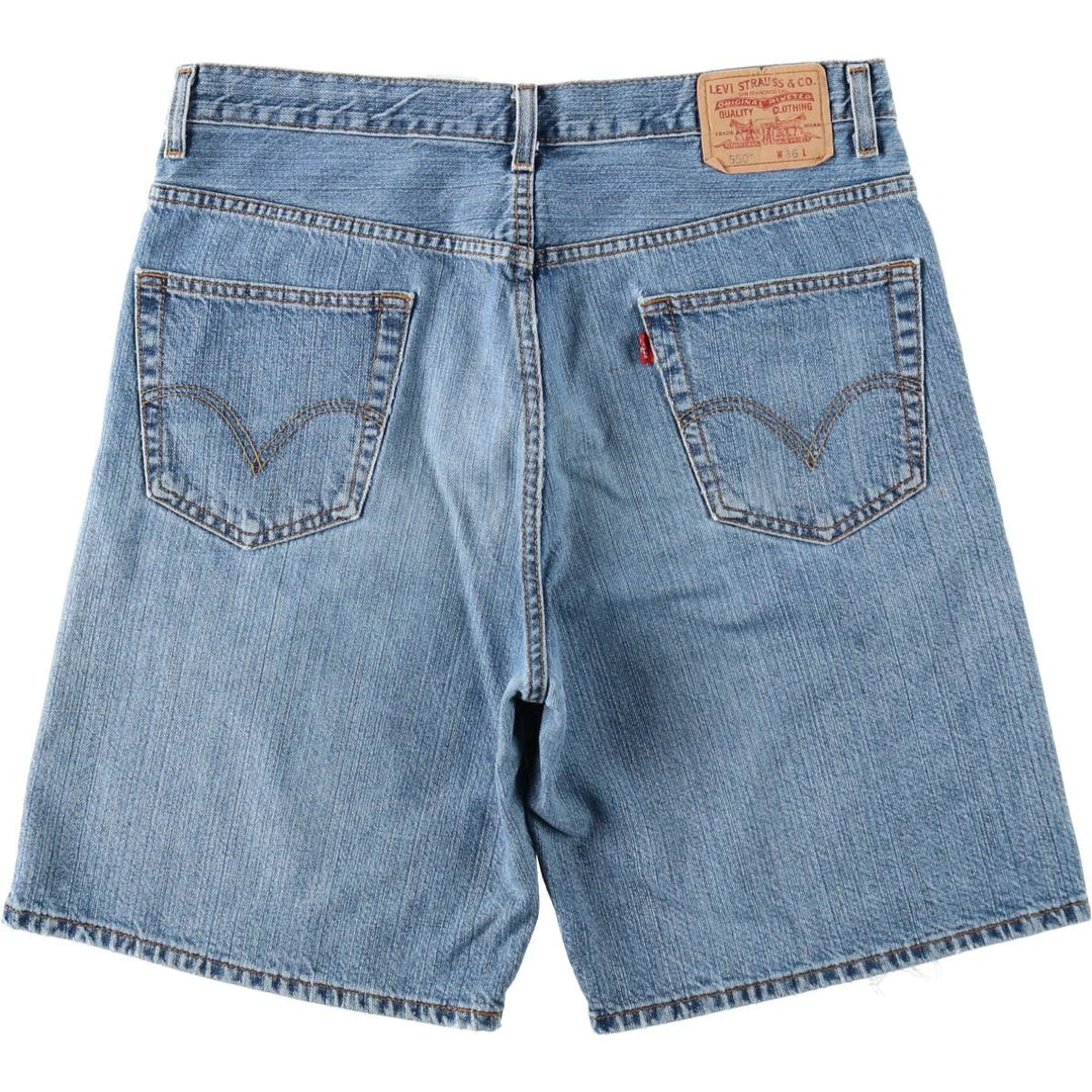 00'S Levi's 550 Relaxed Fit Denim Shorts for Men, Size W36 cotton blue type Vintage Second Hand