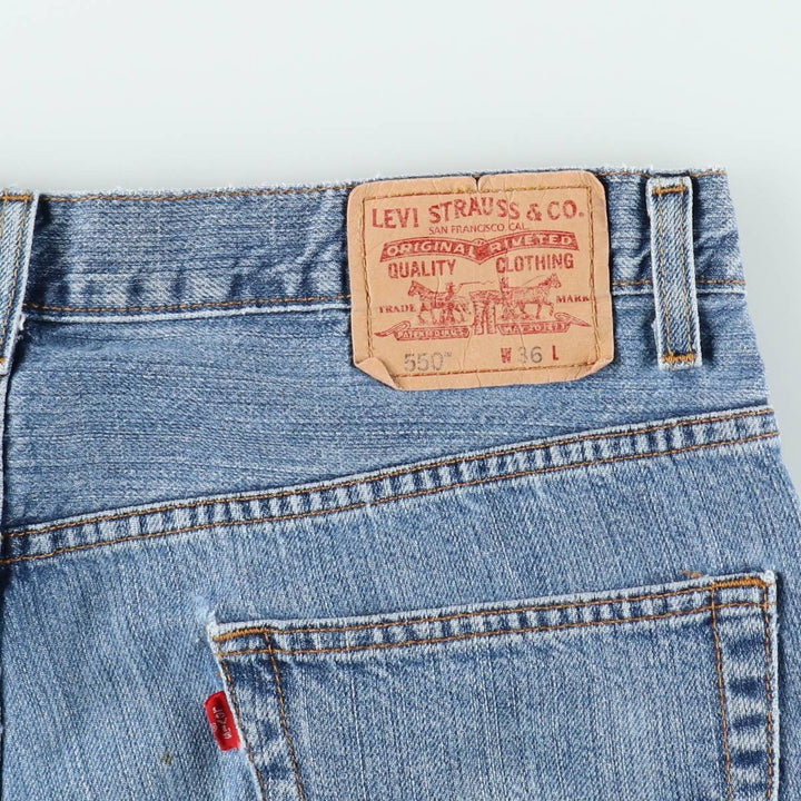 00'S Levi's 550 Relaxed Fit Denim Shorts for Men, Size W36 cotton blue type Vintage Second Hand