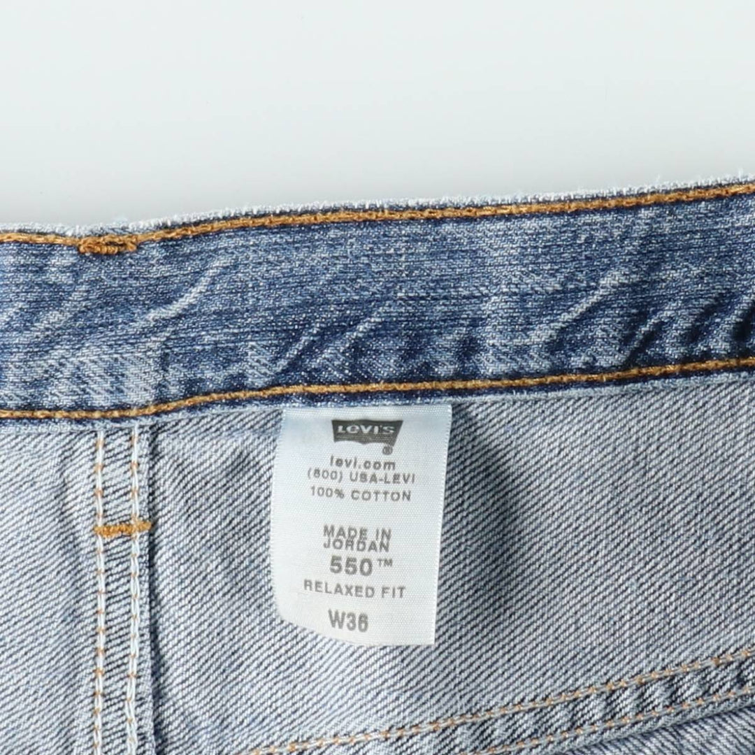 00'S Levi's 550 Relaxed Fit Denim Shorts for Men, Size W36 cotton blue type Vintage Second Hand