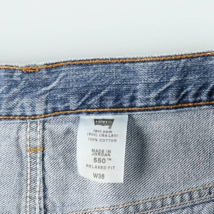 00'S Levi's 550 Relaxed Fit Denim Shorts for Men, Size W36 cotton blue type Vintage Second Hand