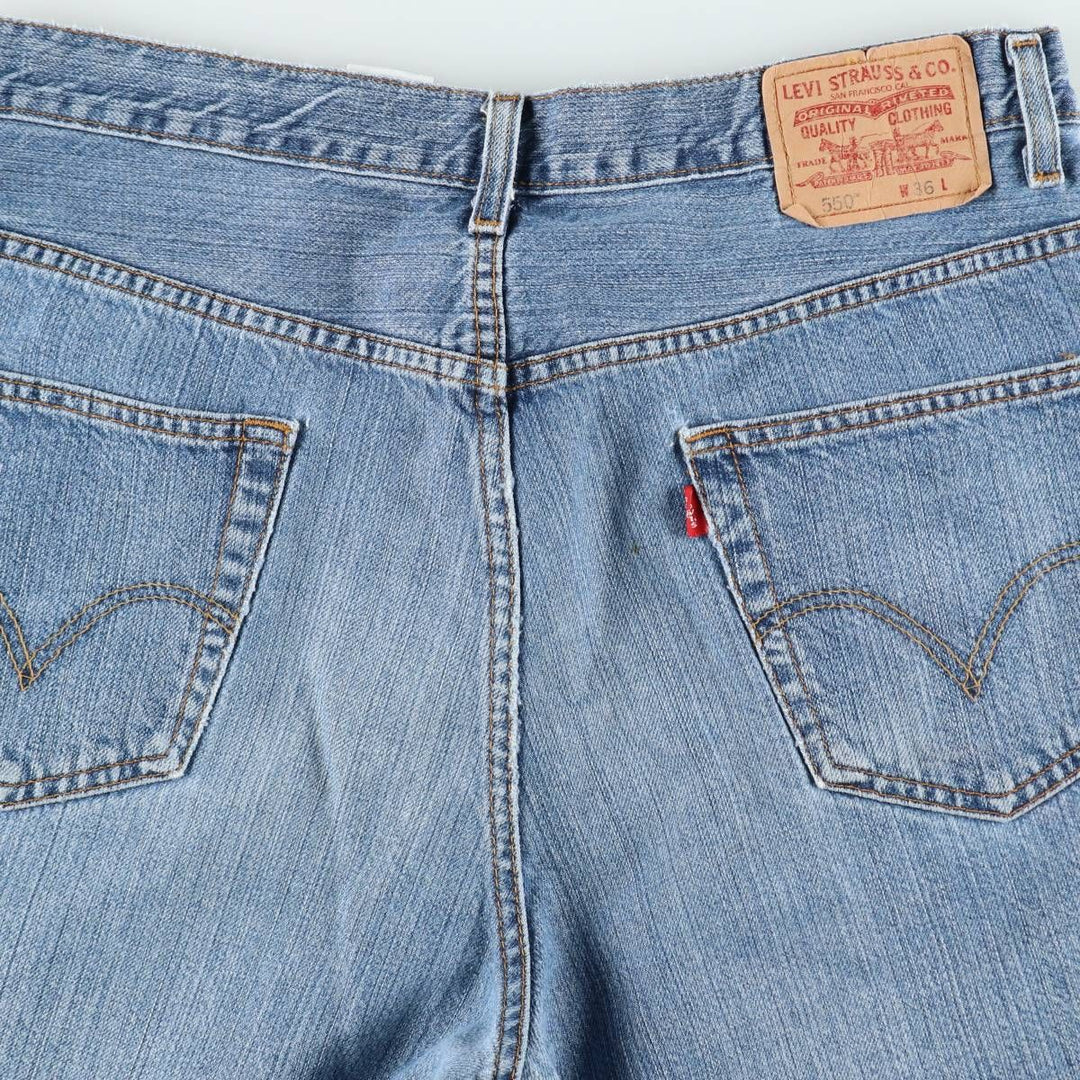00'S Levi's 550 Relaxed Fit Denim Shorts for Men, Size W36 cotton blue type Vintage Second Hand