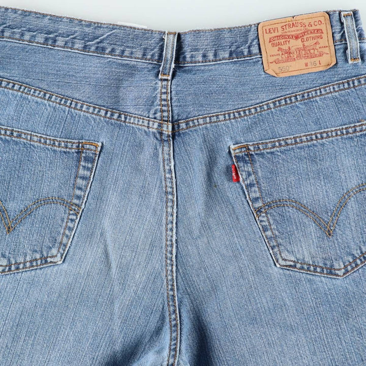 00'S Levi's 550 Relaxed Fit Denim Shorts for Men, Size W36 cotton blue type Vintage Second Hand