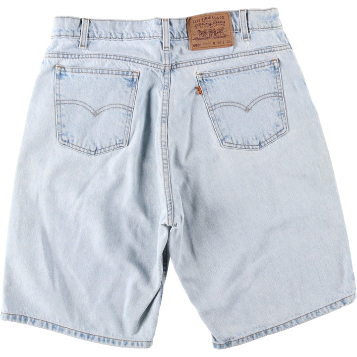 90'S Levi's 550 Relaxed Fit Orange Tab Denim Shorts (Men's W34 equivalent) cotton blue type Vintage Second Hand