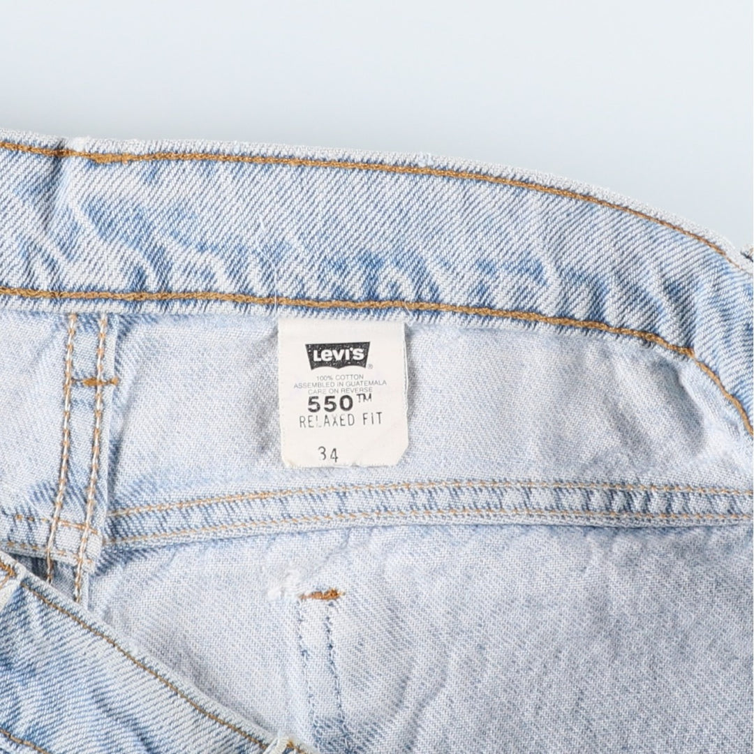 90'S Levi's 550 Relaxed Fit Orange Tab Denim Shorts (Men's W34 equivalent) cotton blue type Vintage Second Hand