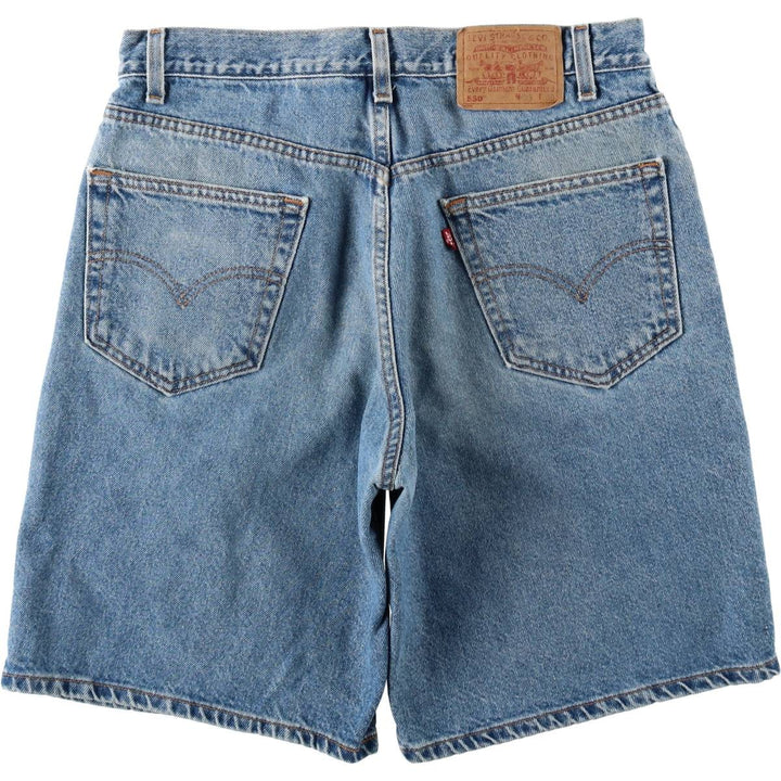 00'S Levi's 550 Relaxed Fit Denim Shorts for Men, Size W33 cotton blue type Vintage Second Hand