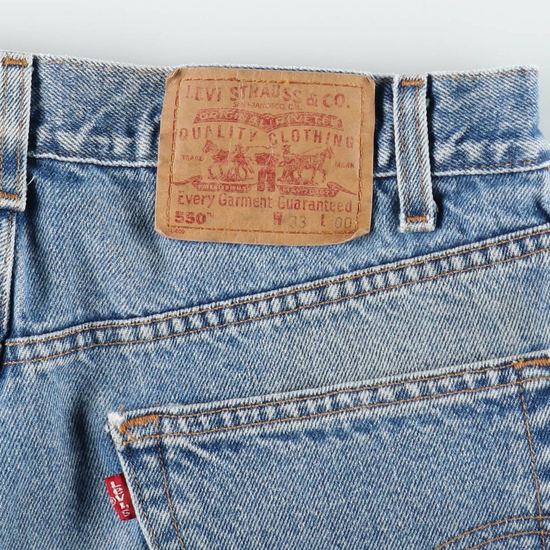 00'S Levi's 550 Relaxed Fit Denim Shorts for Men, Size W33 cotton blue type Vintage Second Hand