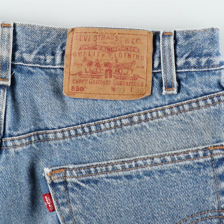 00'S Levi's 550 Relaxed Fit Denim Shorts for Men, Size W33 cotton blue type Vintage Second Hand