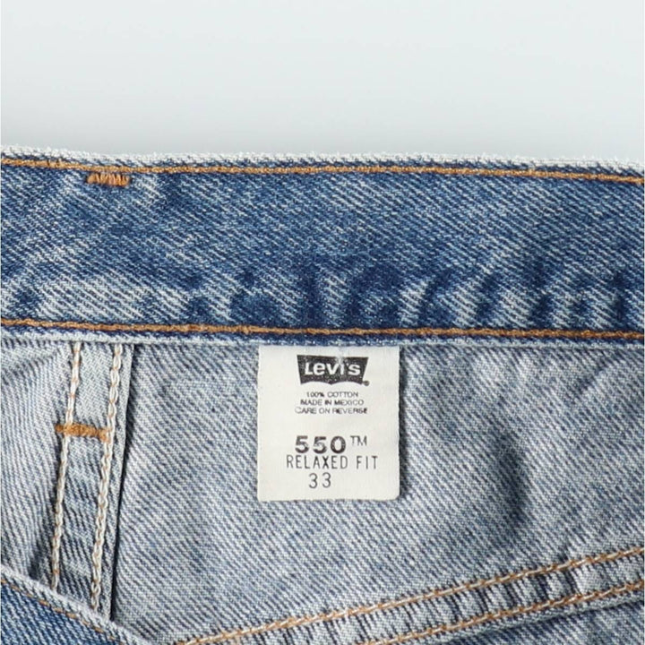 00'S Levi's 550 Relaxed Fit Denim Shorts for Men, Size W33 cotton blue type Vintage Second Hand