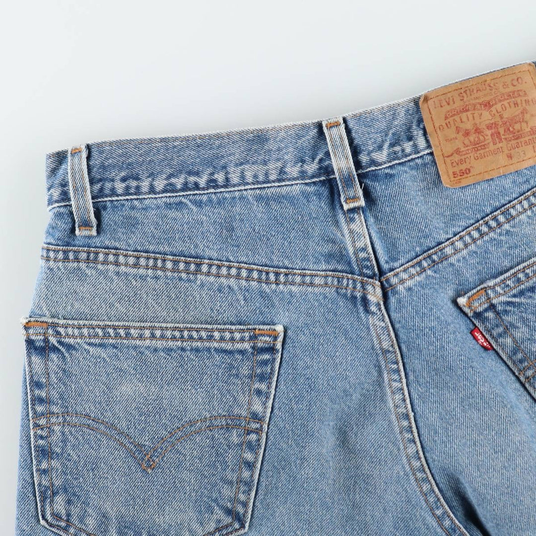 00'S Levi's 550 Relaxed Fit Denim Shorts for Men, Size W33 cotton blue type Vintage Second Hand