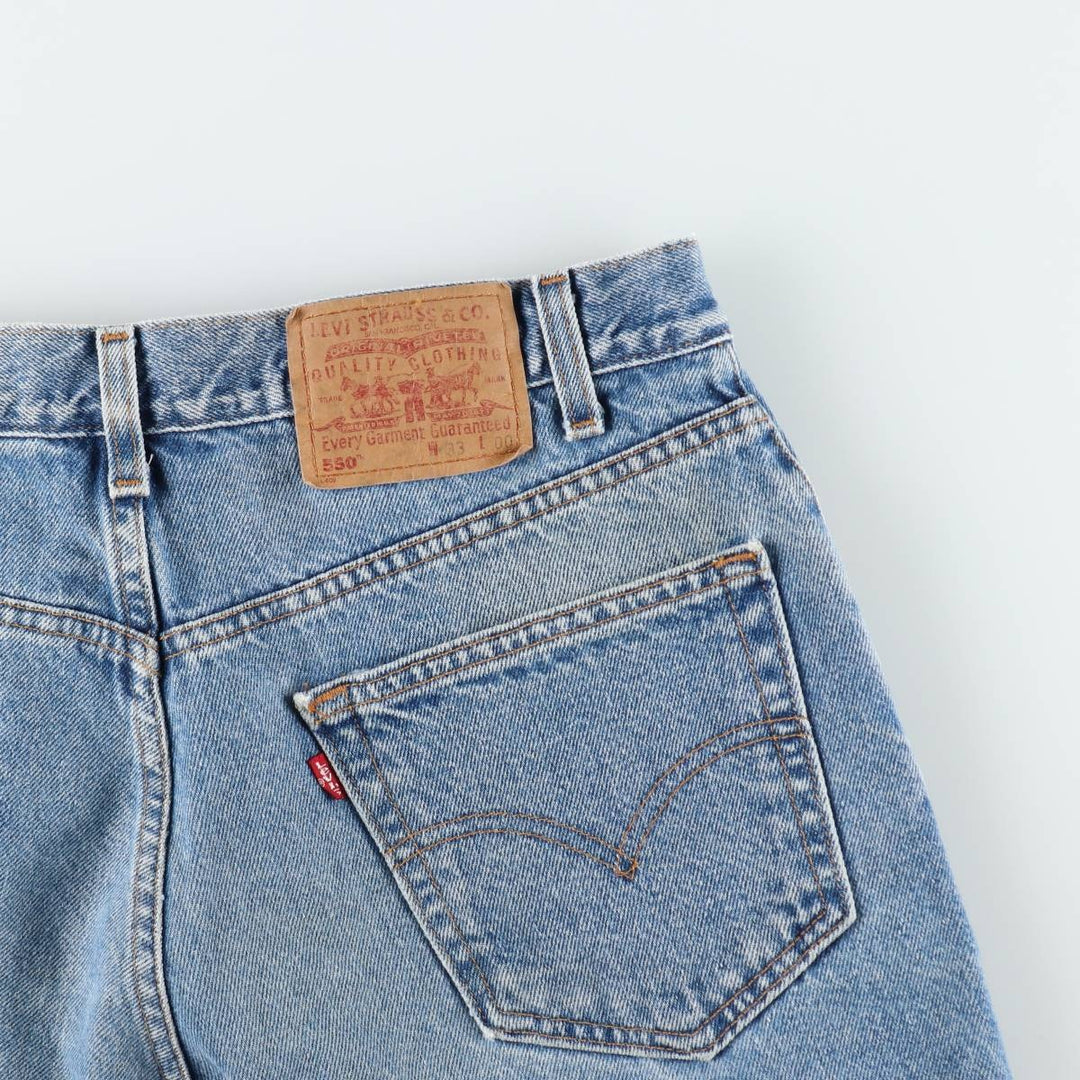 00'S Levi's 550 Relaxed Fit Denim Shorts for Men, Size W33 cotton blue type Vintage Second Hand