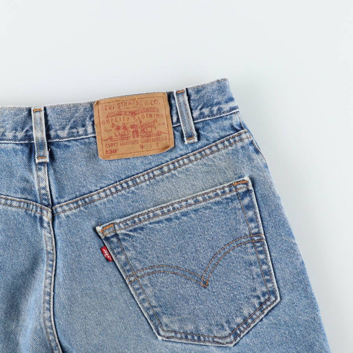 00'S Levi's 550 Relaxed Fit Denim Shorts for Men, Size W33 cotton blue type Vintage Second Hand
