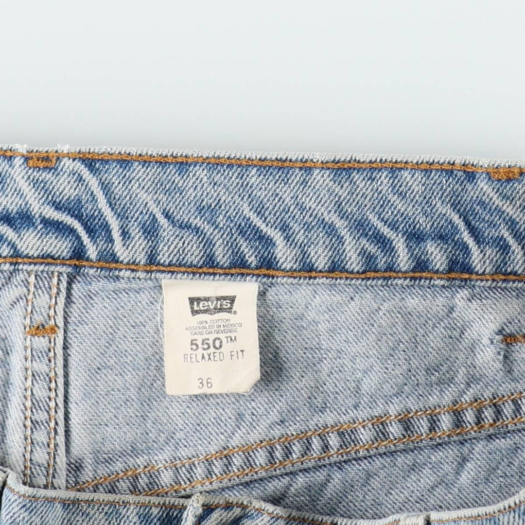 90'S Levi's 36550-0214 Relaxed Fit Orange Tab Denim Shorts (Men's W36 equivalent) cotton blue type Vintage Second Hand