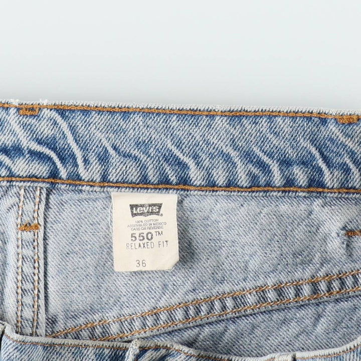 90'S Levi's 36550-0214 Relaxed Fit Orange Tab Denim Shorts (Men's W36 equivalent) cotton blue type Vintage Second Hand