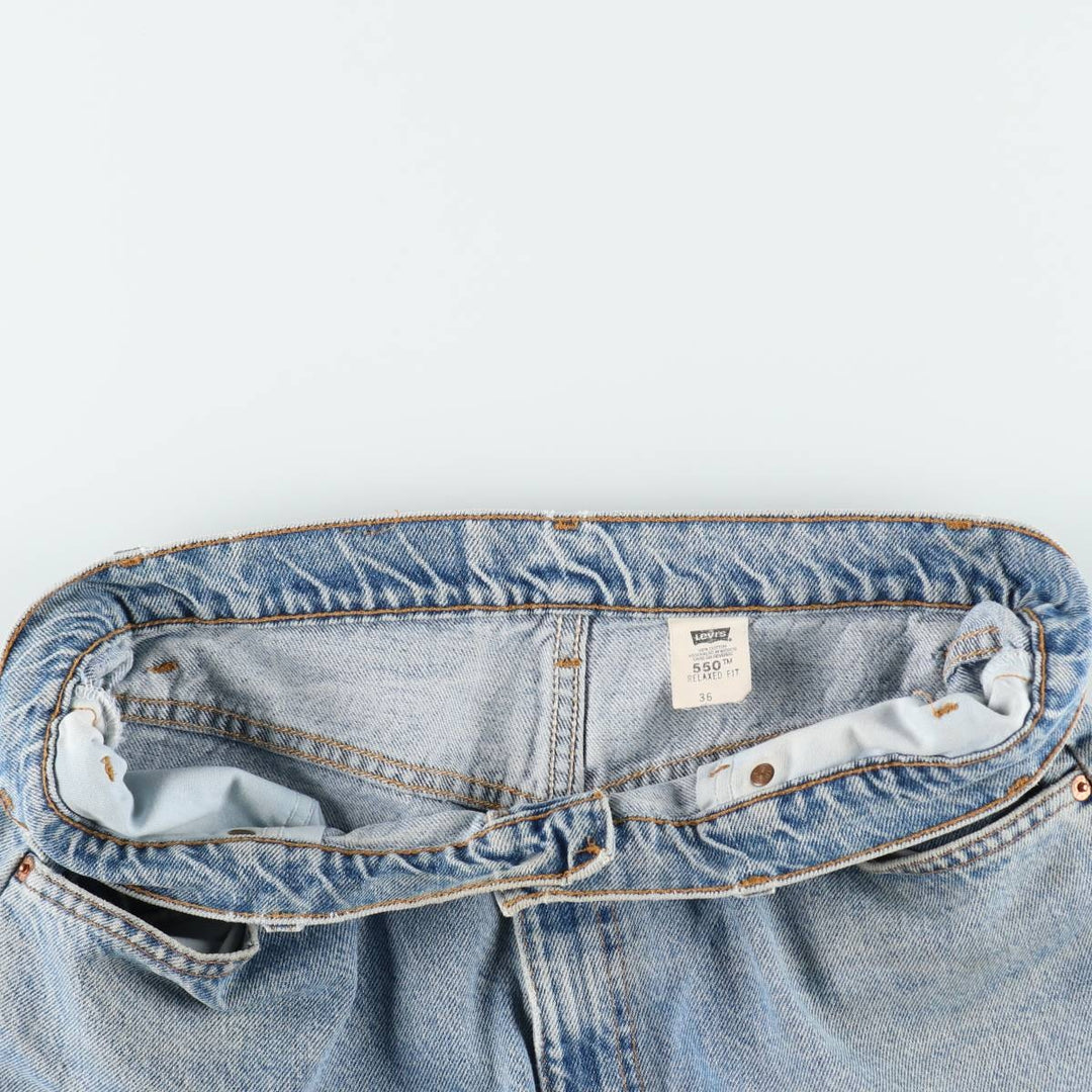 90'S Levi's 36550-0214 Relaxed Fit Orange Tab Denim Shorts (Men's W36 equivalent) cotton blue type Vintage Second Hand