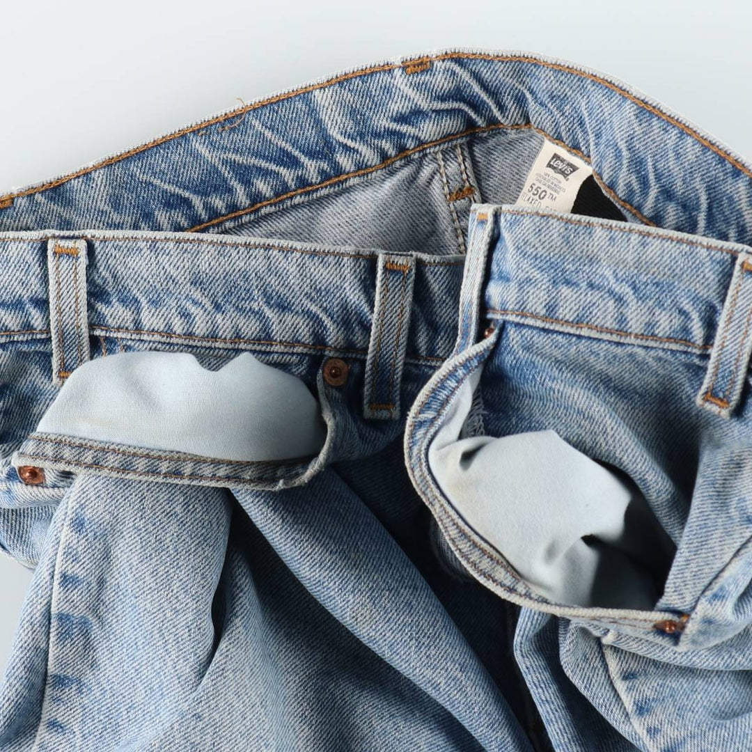 90'S Levi's 36550-0214 Relaxed Fit Orange Tab Denim Shorts (Men's W36 equivalent) cotton blue type Vintage Second Hand